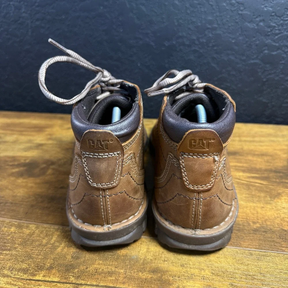 Caterpillar Fairbanks P722227 Brown Leather Chukka Work Boots Mens 9
